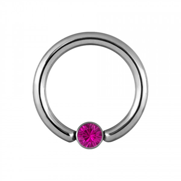 6mm Titan Smiley Piercing Ring Flat Back Klemmkugelring