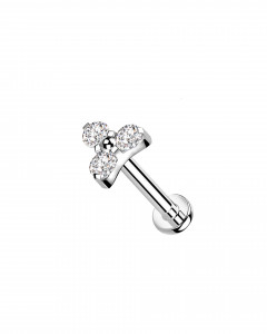 Titan Crystal Trinity Ohr Piercing Stecker Titan Crystal Trinity Ohr Piercing Stecker