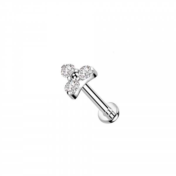 Titan Crystal Trinity Conch Helix Tragus  Ohr Piercing Stecker