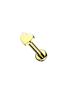 Titan Ohr Piercing Stecker mit Herz Aufsatz  Titan Ohr Piercing Stecker mit Herz Aufsatz
