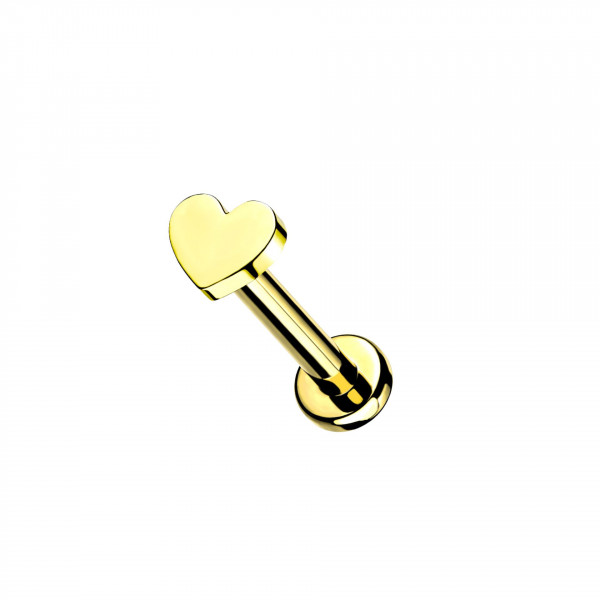 Titan Ohr Piercing Stecker mit Herz Aufsatz