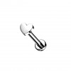 Titan Ohr Piercing Stecker mit Herz Aufsatz