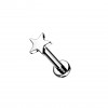 Titan Ohr Piercing Stecker mit Stern Aufsatz
