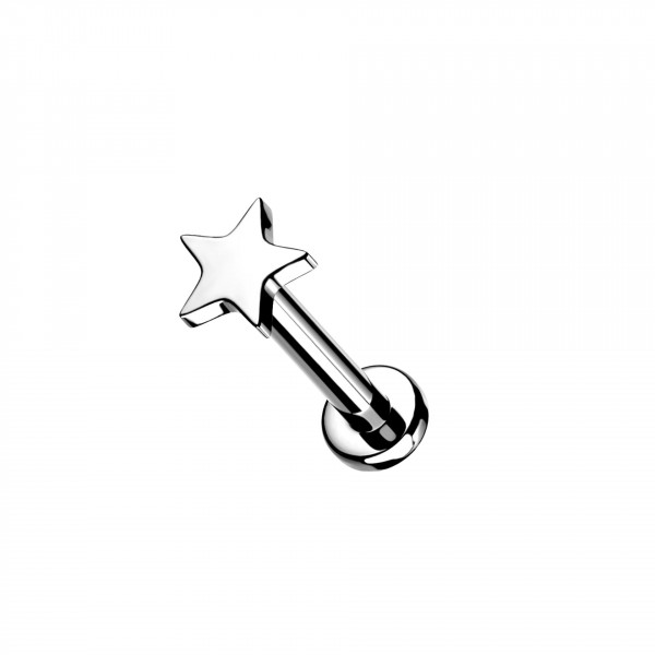 Titan Ohr Piercing Stecker mit Stern Aufsatz