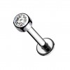 Titan Piercing Stecker mit Eingefasstem Stein