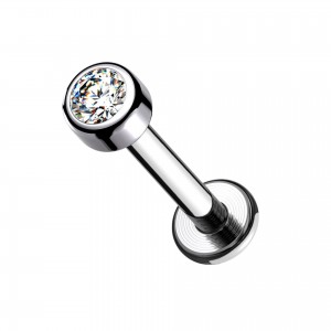 Titan Piercing Stecker mit Eingefasstem Stein Titan Piercing Stecker mit Eingefasstem Stein