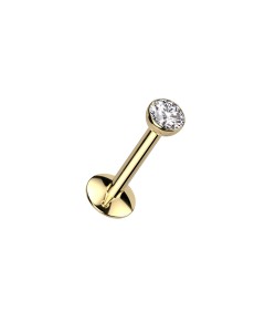 Titan Labret Piercing Stecker mit klarem Stein Aufsatz Titan Labret Piercing Stecker mit klarem Stein Aufsatz