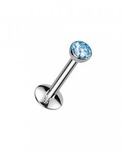Titan Labret Piercing Stecker mit Stein Aufsatz Titan Labret Piercing Stecker mit Stein Aufsatz