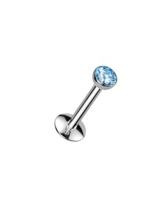 Titan Labret Piercing Stecker mit Stein Aufsatz