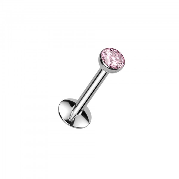 Titan Labret Piercing Stecker mit Stein Aufsatz