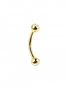 1,2mm Titan Piercing Banane mit steinbesetzten Kugeln 1,2mm Titan Piercing Banane mit steinbesetzten Kugeln
