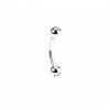 1,2mm Titan Ohr Piercing PVD Banane mit steinbesetzten 3mm Kugeln