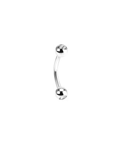 1,2mm Titan  Piercing Banane mit steinbesetzten Kugeln 1,2mm Titan  Piercing Banane mit steinbesetzten Kugeln