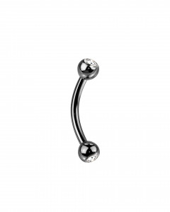 1,2mm Titan Piercing Banane mit steinbesetzten Kugeln 1,2mm Titan Piercing Banane mit steinbesetzten Kugeln