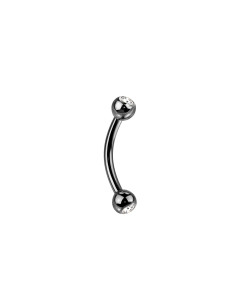 1,2mm Titan Piercing Banane mit steinbesetzten Kugeln 1,2mm Titan Piercing Banane mit steinbesetzten Kugeln