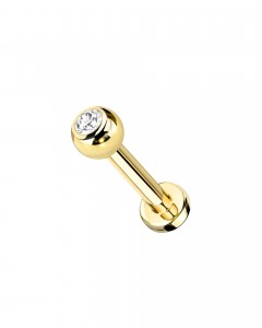 Titan Labret Piercing Stecker mit Steinbesetzter Kugel Titan Labret Piercing Stecker mit Steinbesetzter Kugel