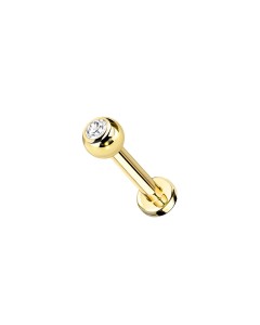 Titan Labret Piercing Stecker mit Steinbesetzter Kugel