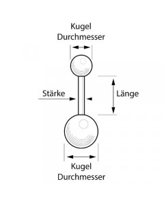 10mm Titan Bauchnabelpiercing ohne Stein