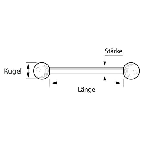 Piercing Stab/Barbell Maße